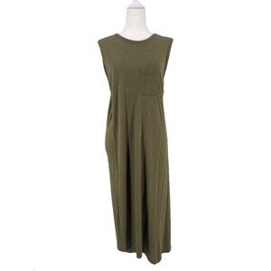 Alexander Wang T Green Casual Tank Top Rayon Layered Mid Length Dress